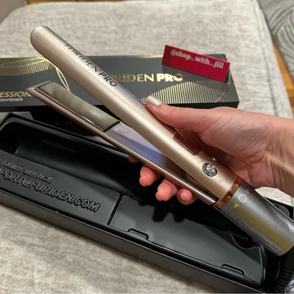 Gold Hair Straightener and Curler 2 in 1, Flat Iron Curling Iron in One, 1 inch - Picture 8 of 13